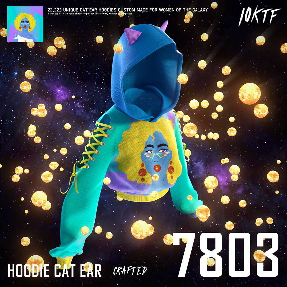 Galaxy Cat Ear Hoodie #7803