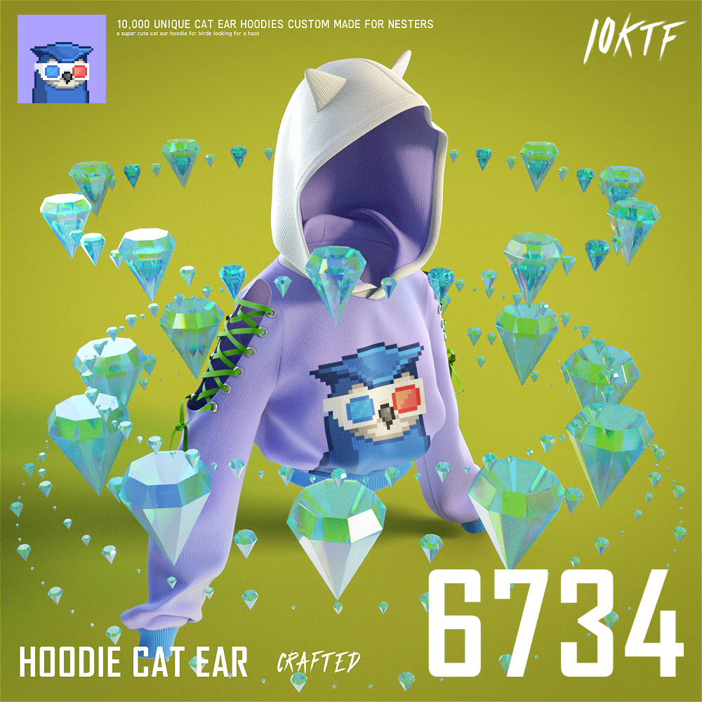 Moonbird Cat Ear Hoodie #6734